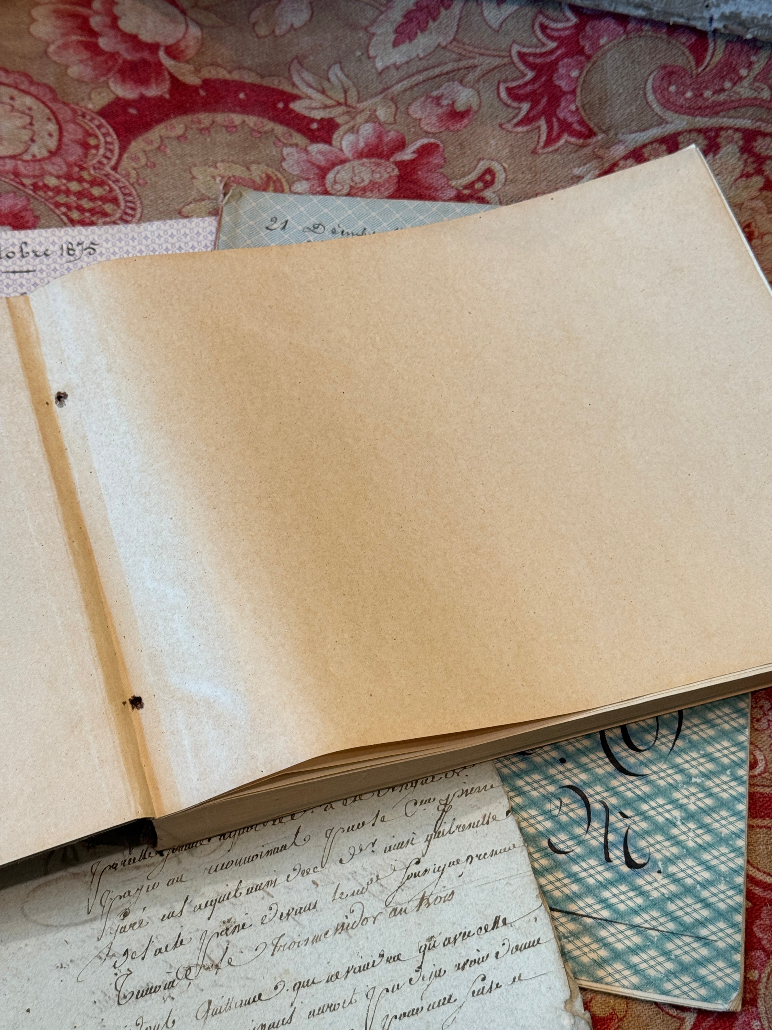 Antique French 1800s Large Blank Notebook