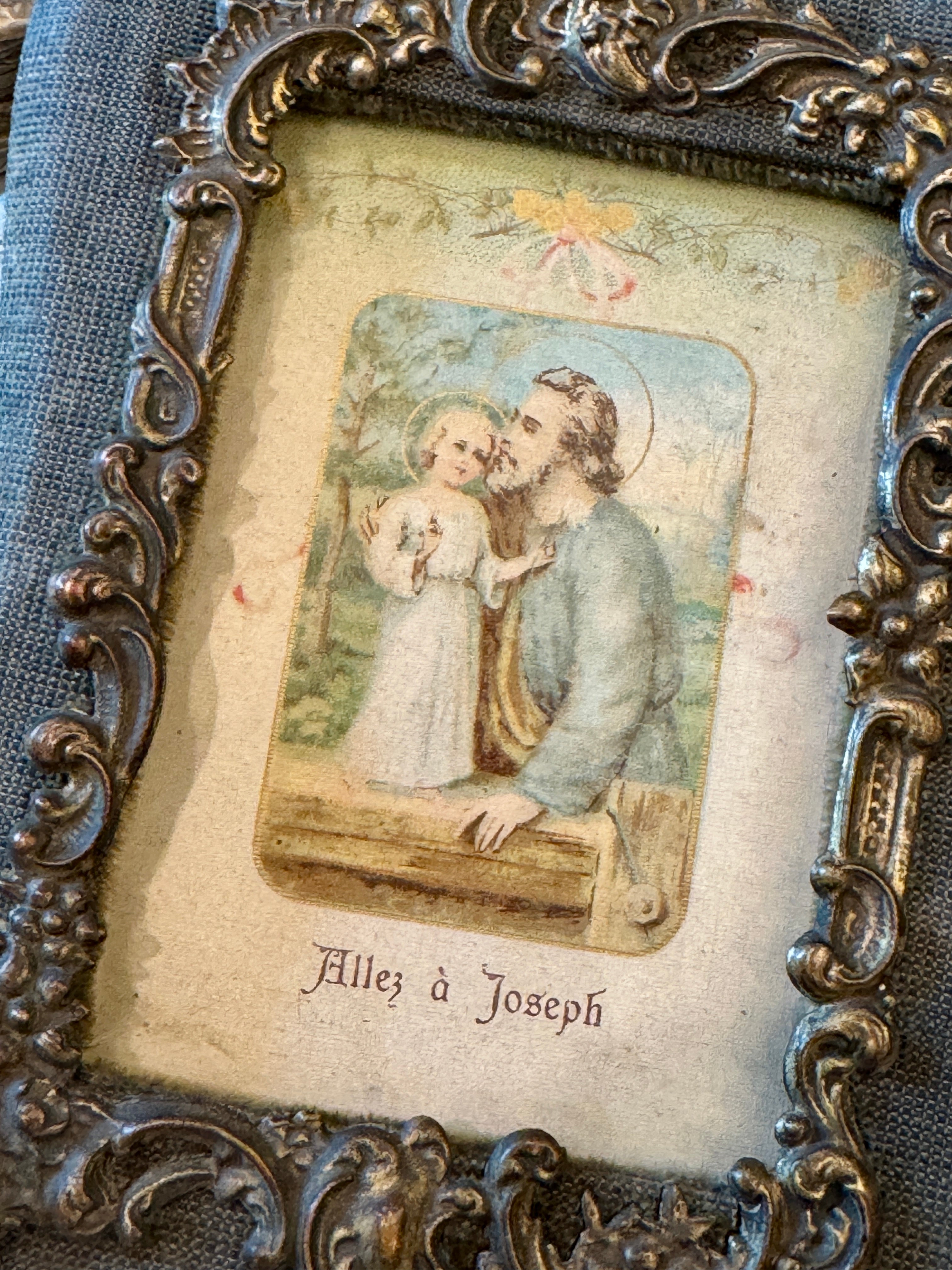 1800s French Religious Icon "Allez A Joseph"