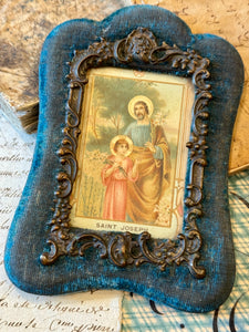 1800s French Religious Icon "Saint Joseph"