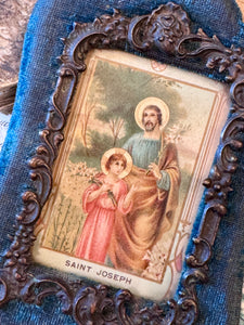 1800s French Religious Icon "Saint Joseph"