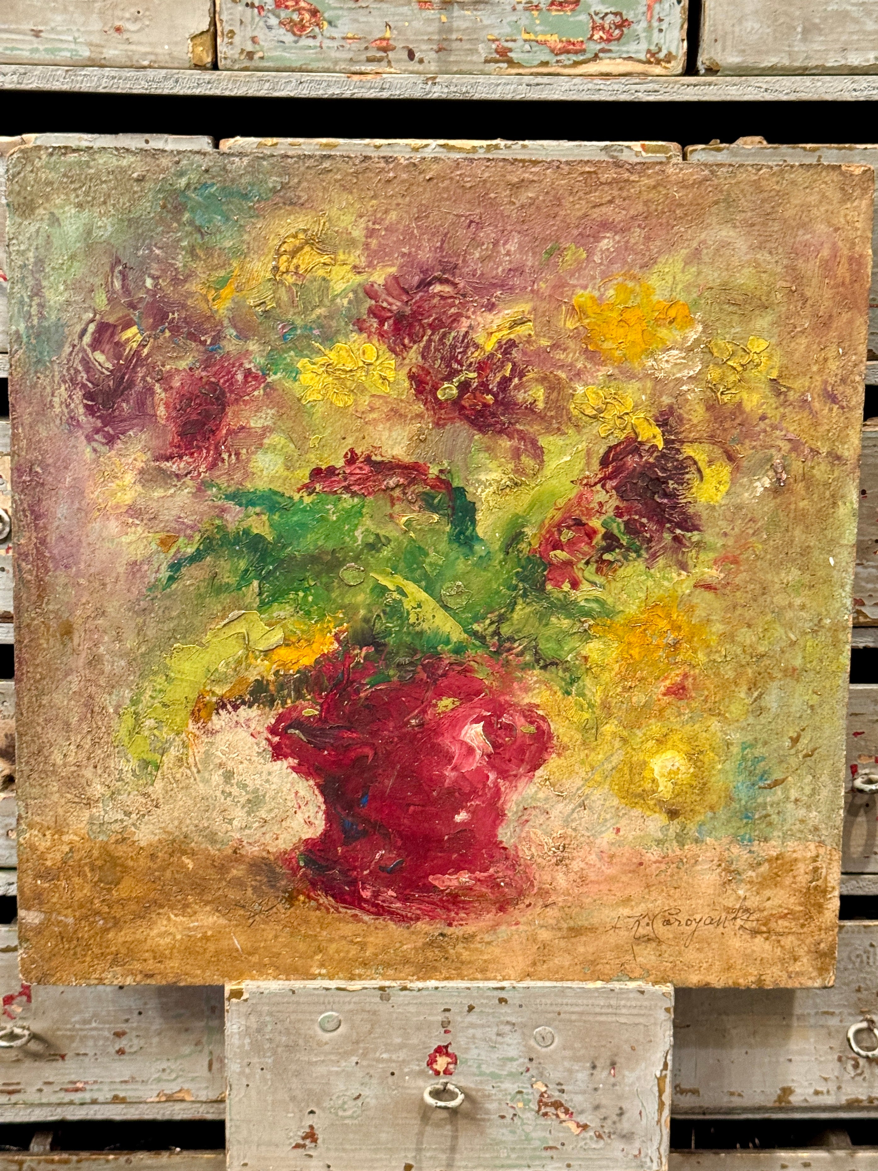 Original Antique French Botanical Painting