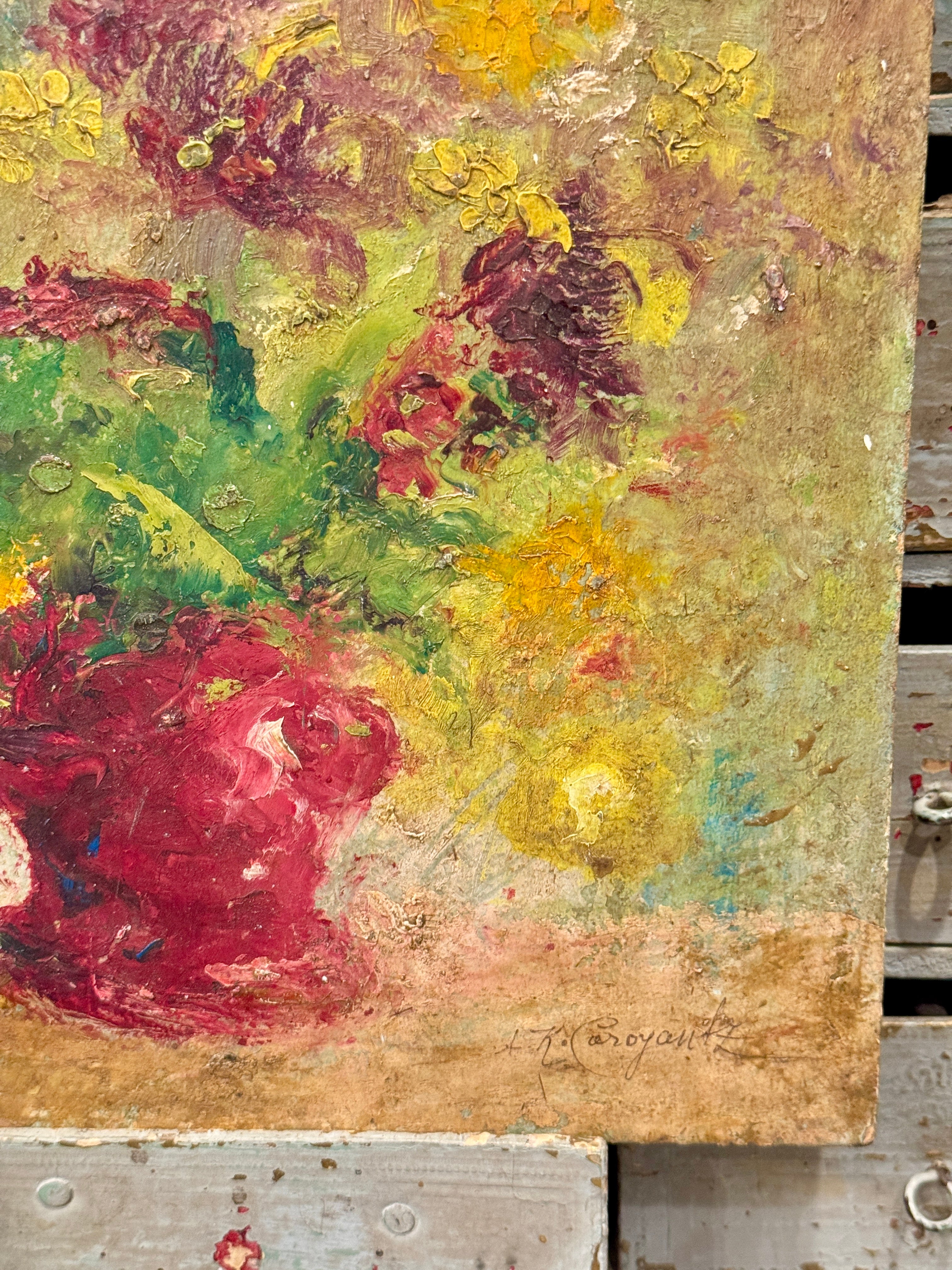 Original Antique French Botanical Painting