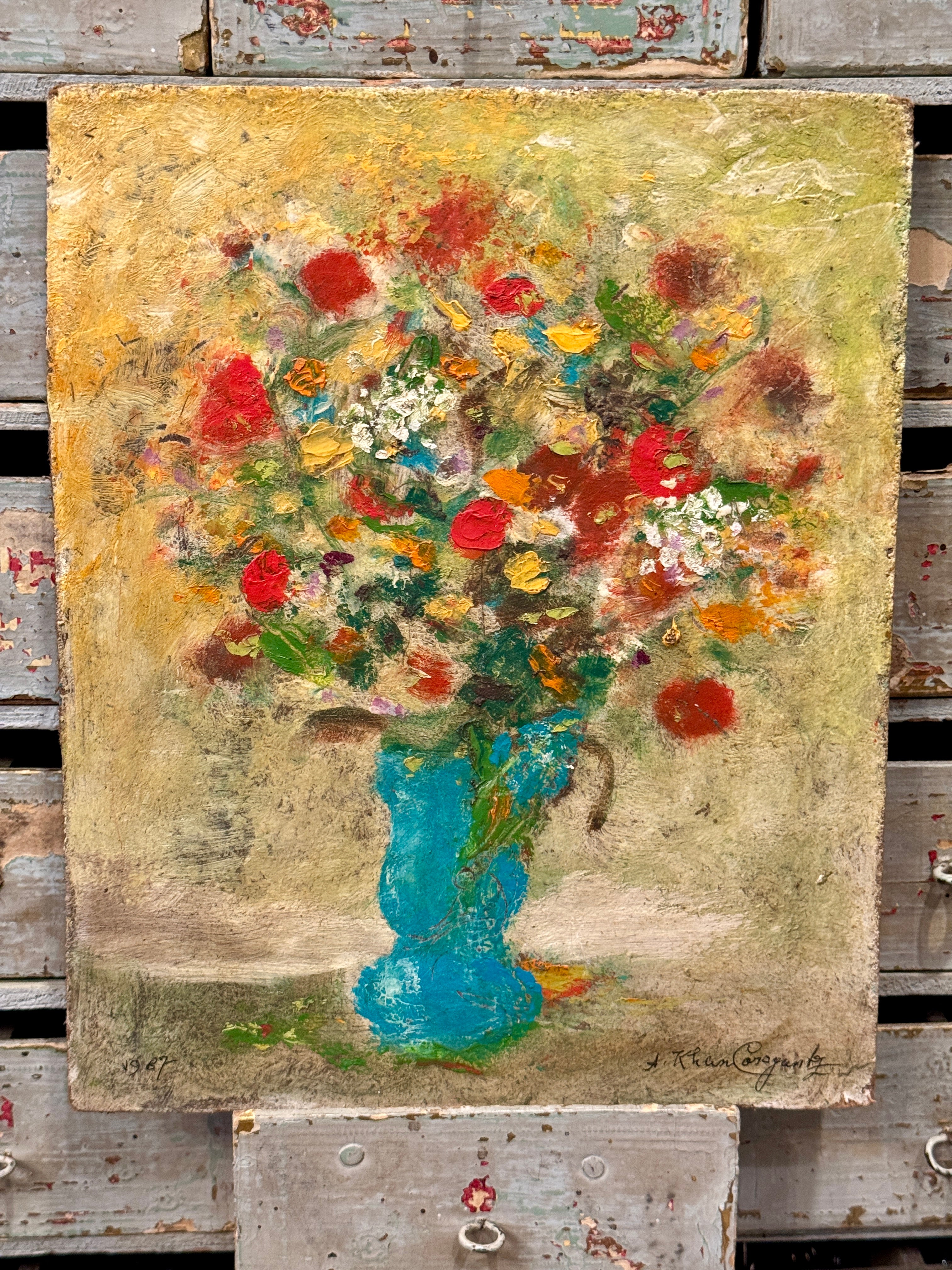 Original Antique French Botanical Painting