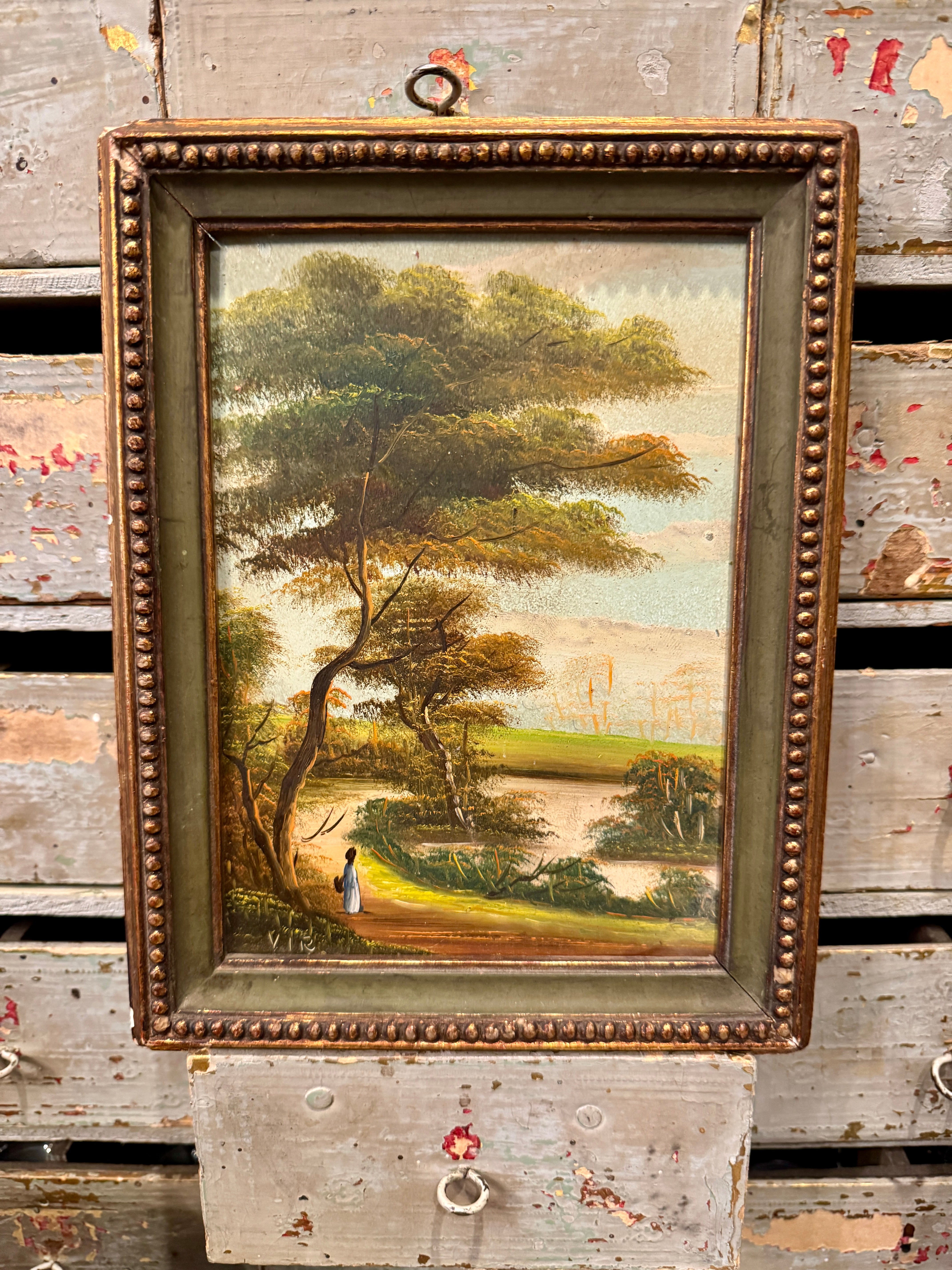 Rare Antique 1800s French Oil Painting on Copper