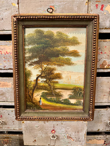 Rare Antique 1800s French Oil Painting on Copper