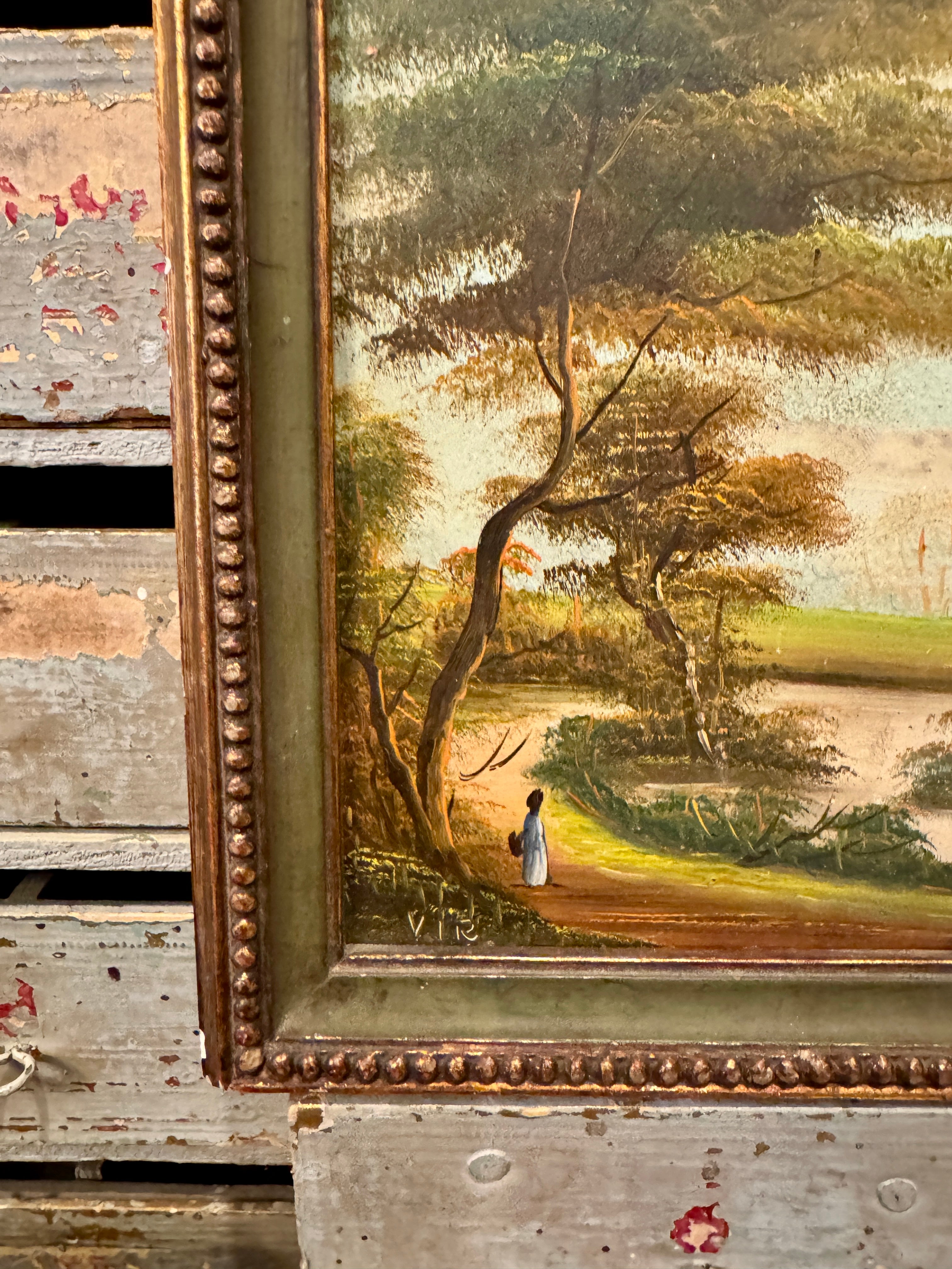 Rare Antique 1800s French Oil Painting on Copper