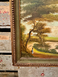 Rare Antique 1800s French Oil Painting on Copper
