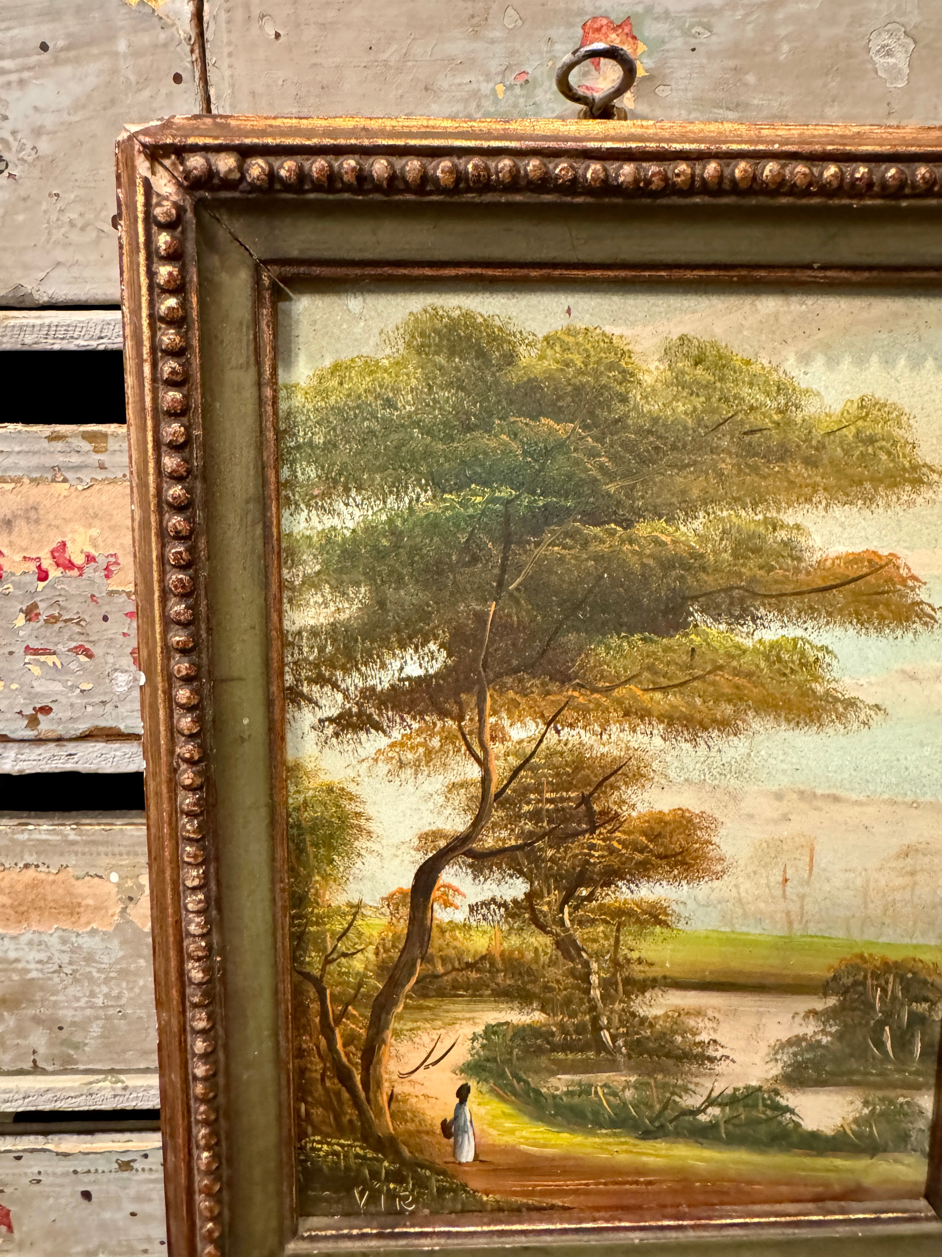 Rare Antique 1800s French Oil Painting on Copper