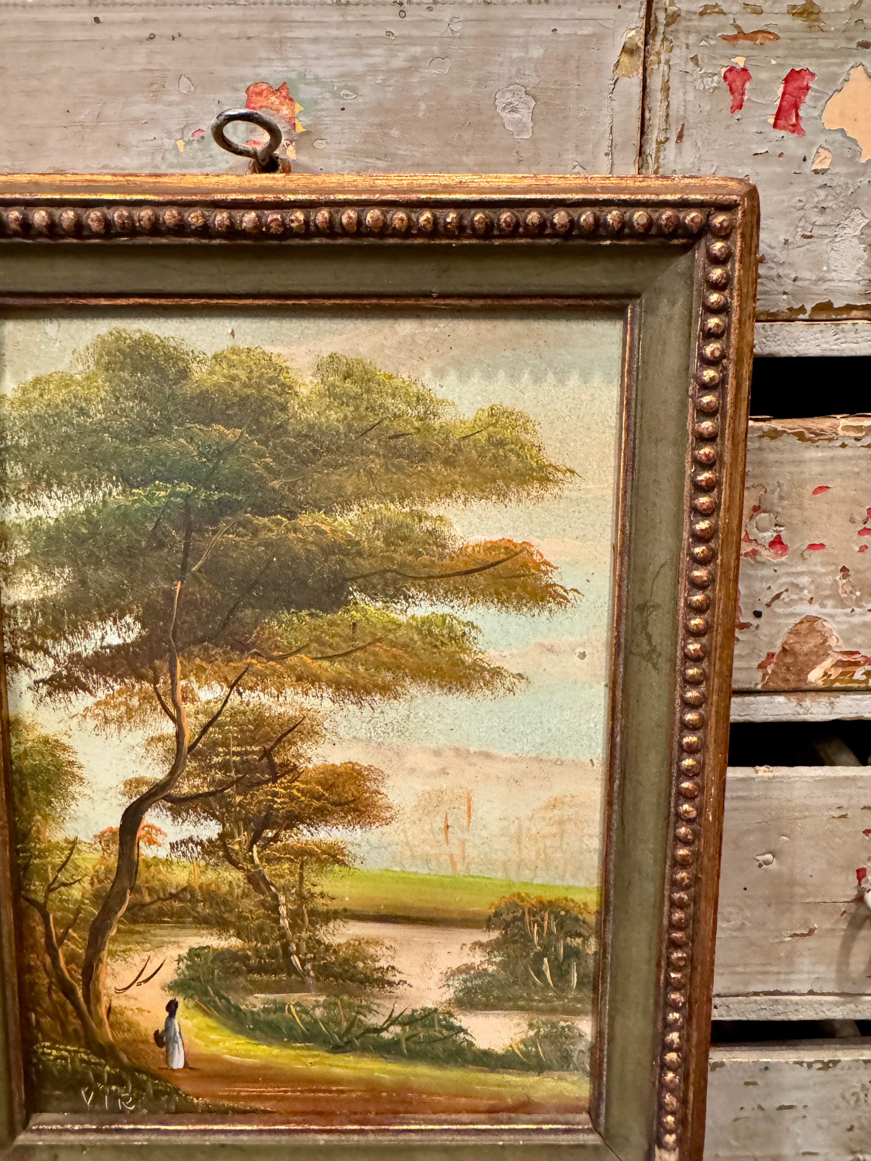 Rare Antique 1800s French Oil Painting on Copper