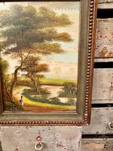 Rare Antique 1800s French Oil Painting on Copper