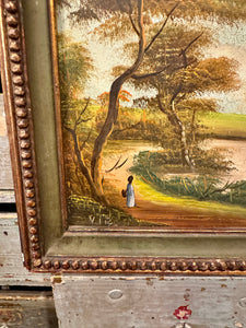 Rare Antique 1800s French Oil Painting on Copper