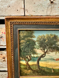 Rare Antique 1800s French Oil Painting on Copper