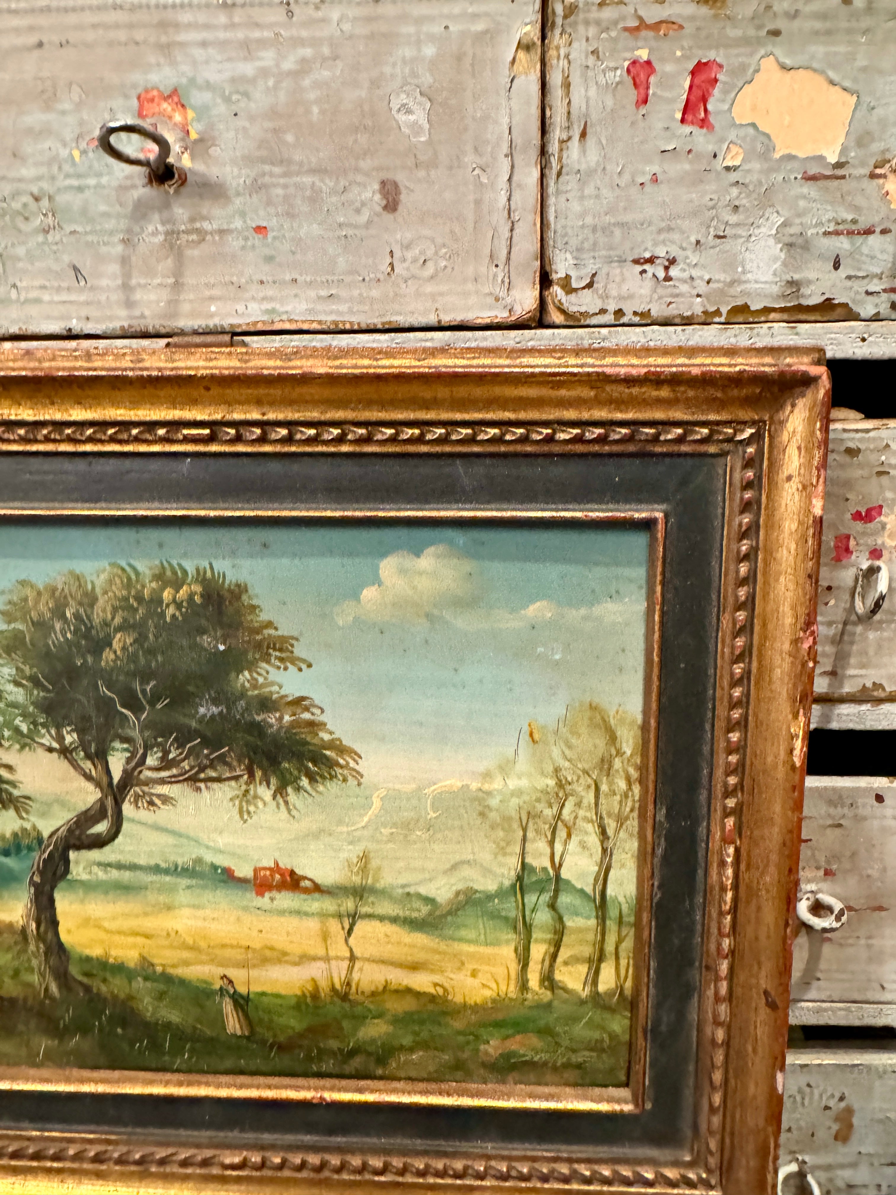 Rare Antique 1800s French Oil Painting on Copper