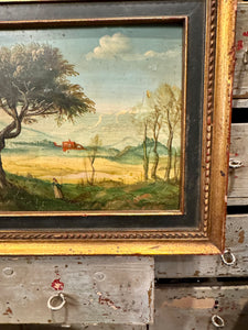 Rare Antique 1800s French Oil Painting on Copper