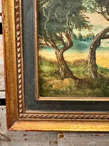 Rare Antique 1800s French Oil Painting on Copper