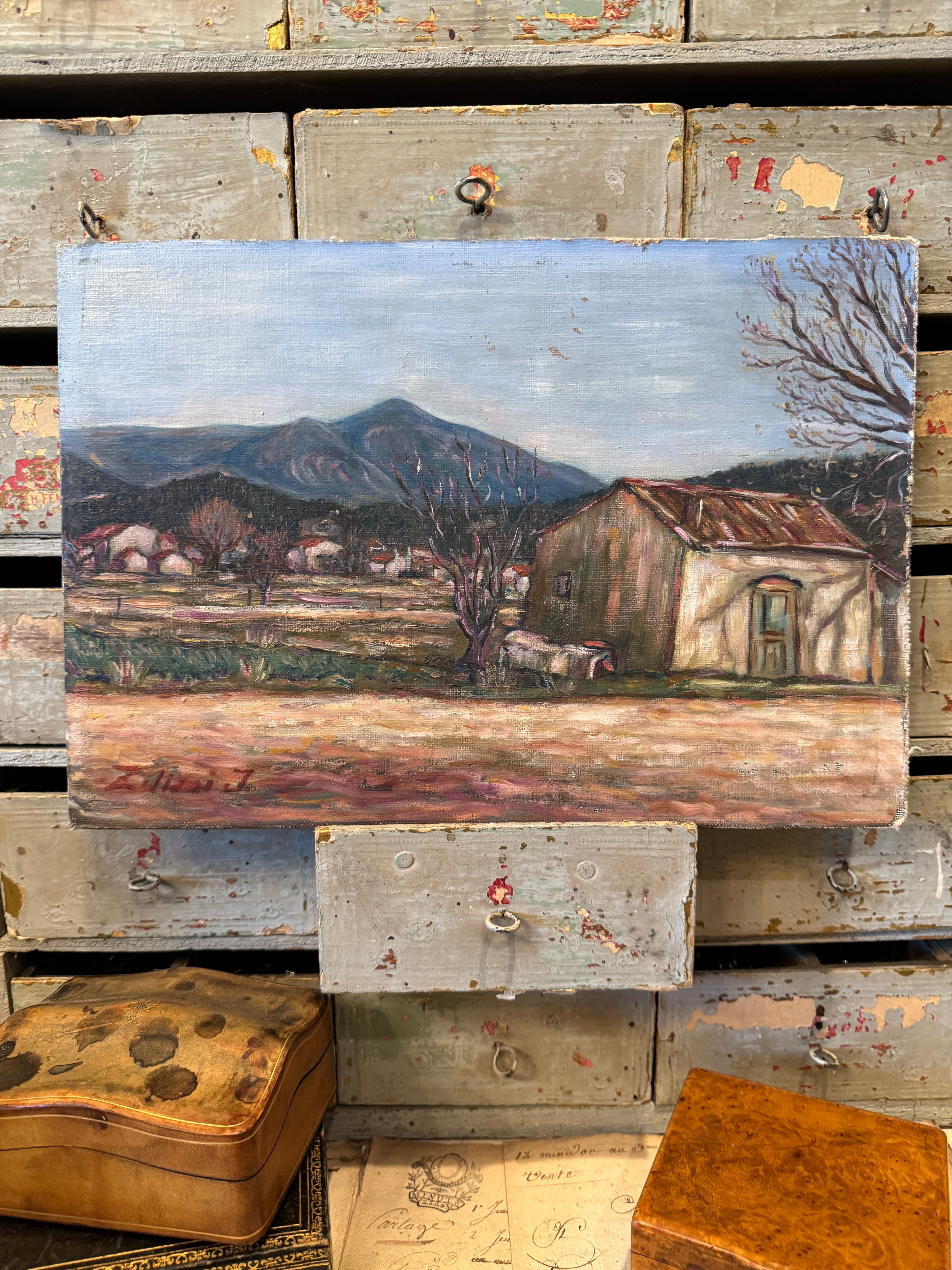 Antique French Landscape Painting