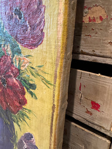Antique French Floral Canvas Painting