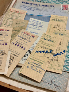 Antique French Envelope with Assorted Tax Receipts