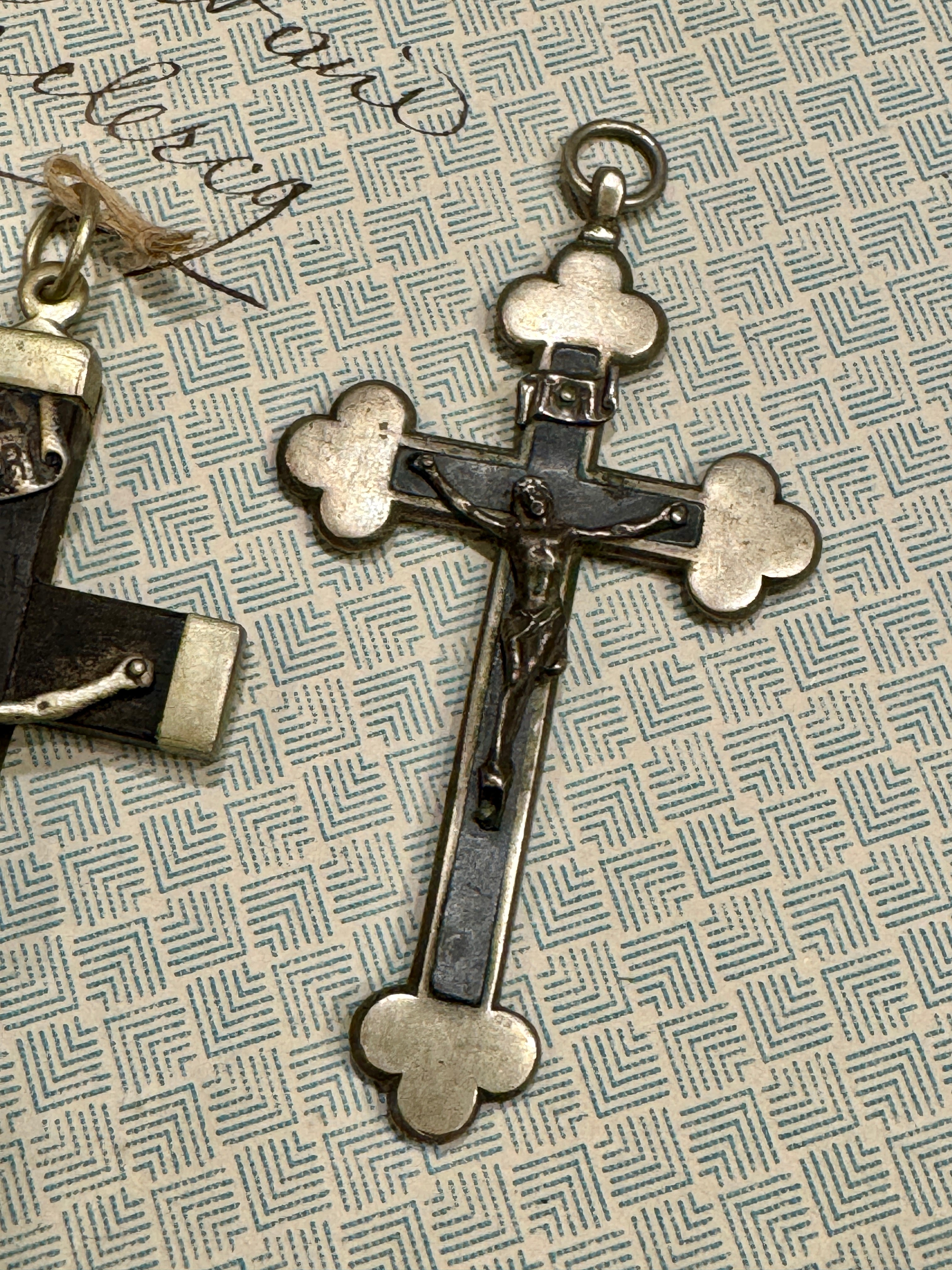 Beautiful antique French Crucifixes - Notre Dame
