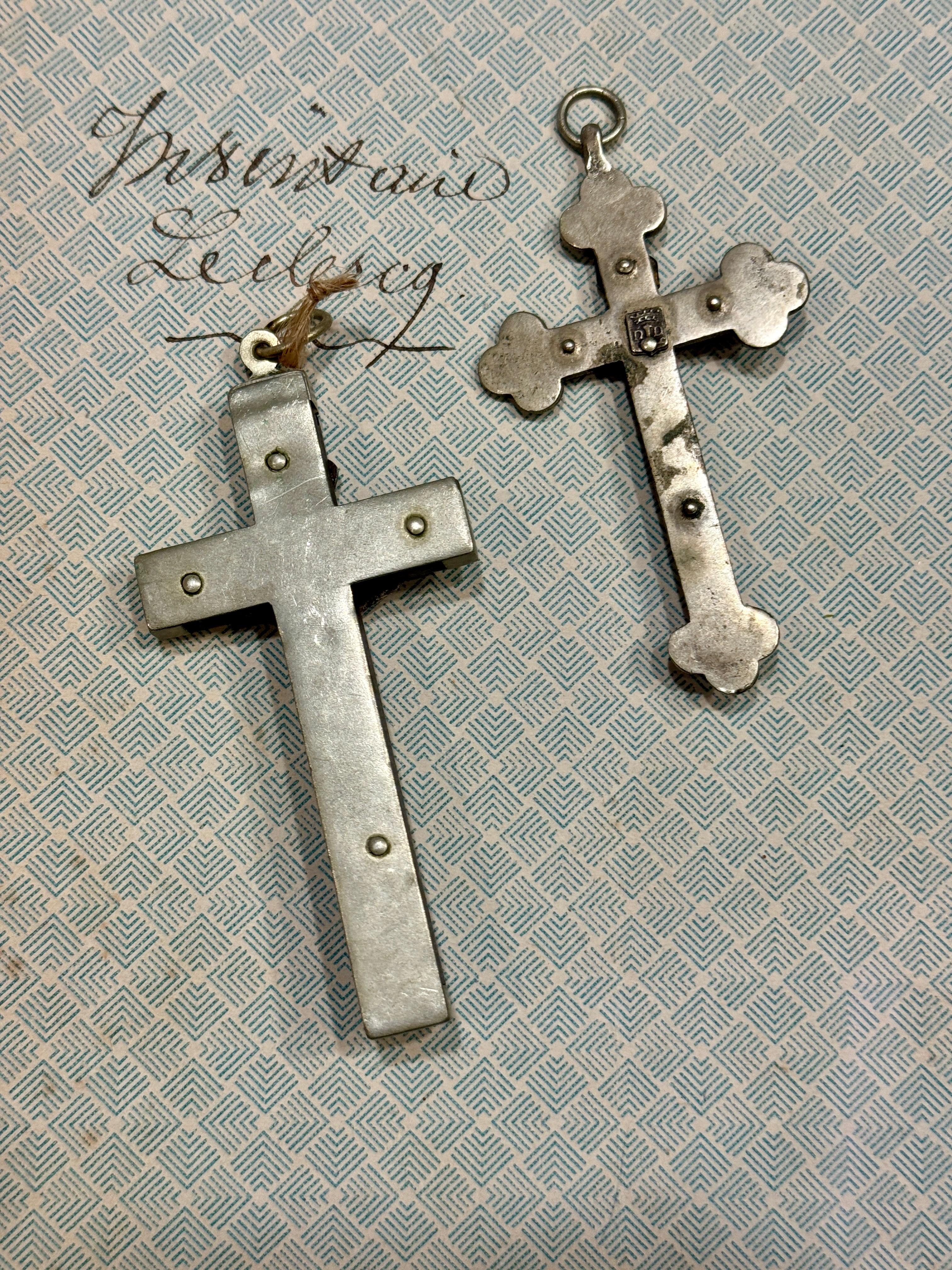 Beautiful antique French Crucifixes - Notre Dame