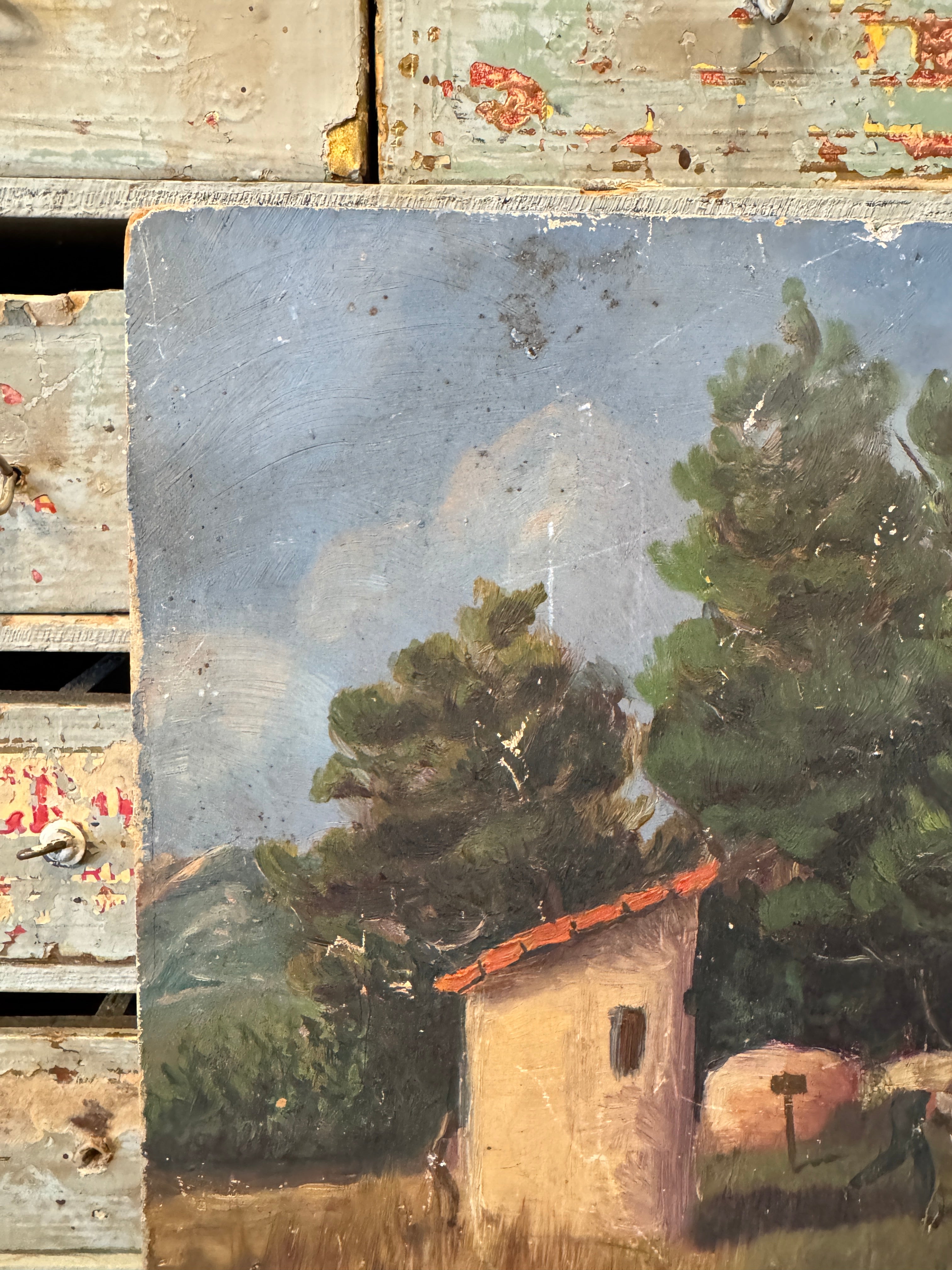Antique French Landscape Painting