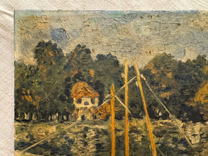 Antique French 1800s Oil Painting