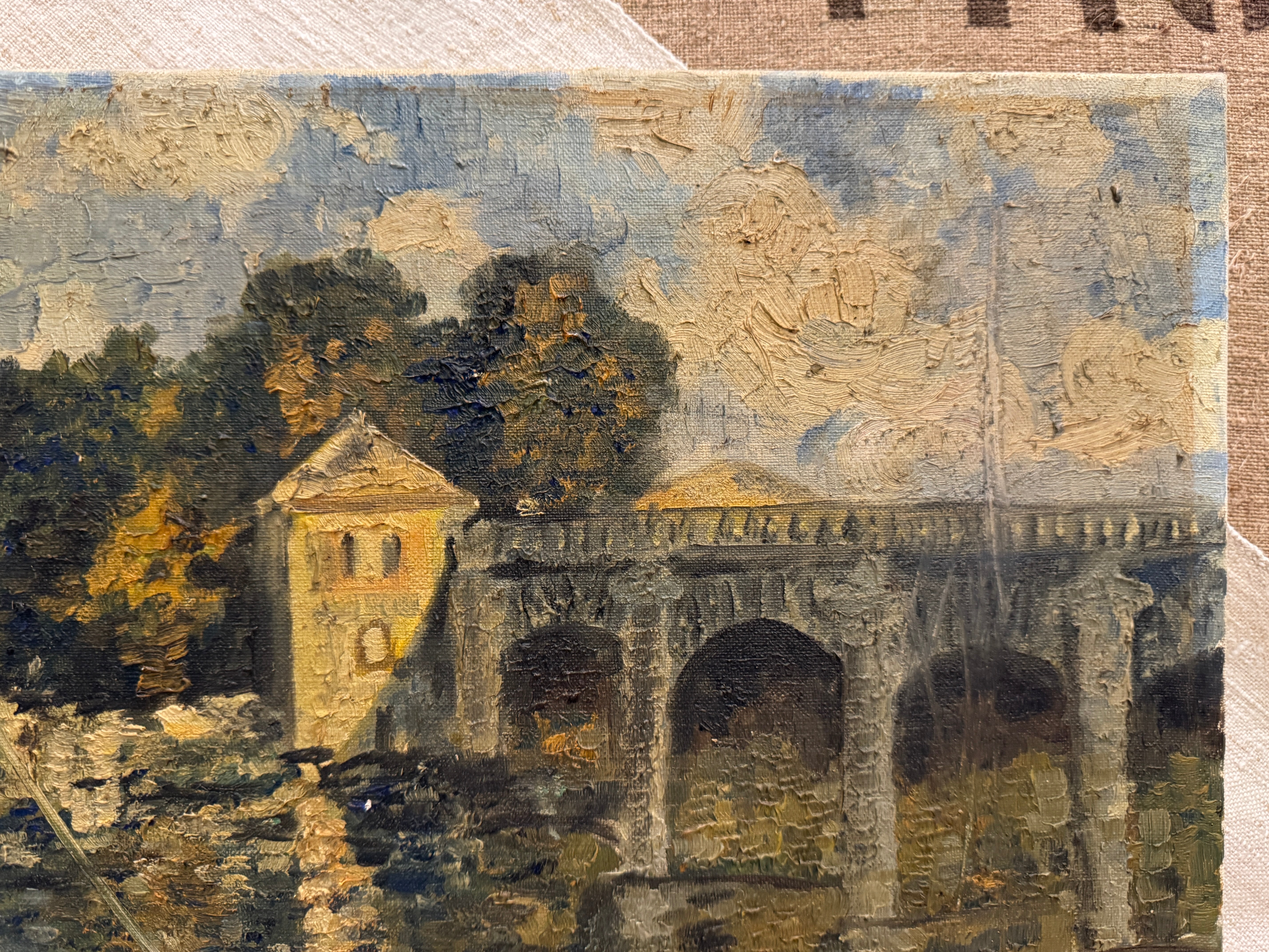 Antique French 1800s Oil Painting