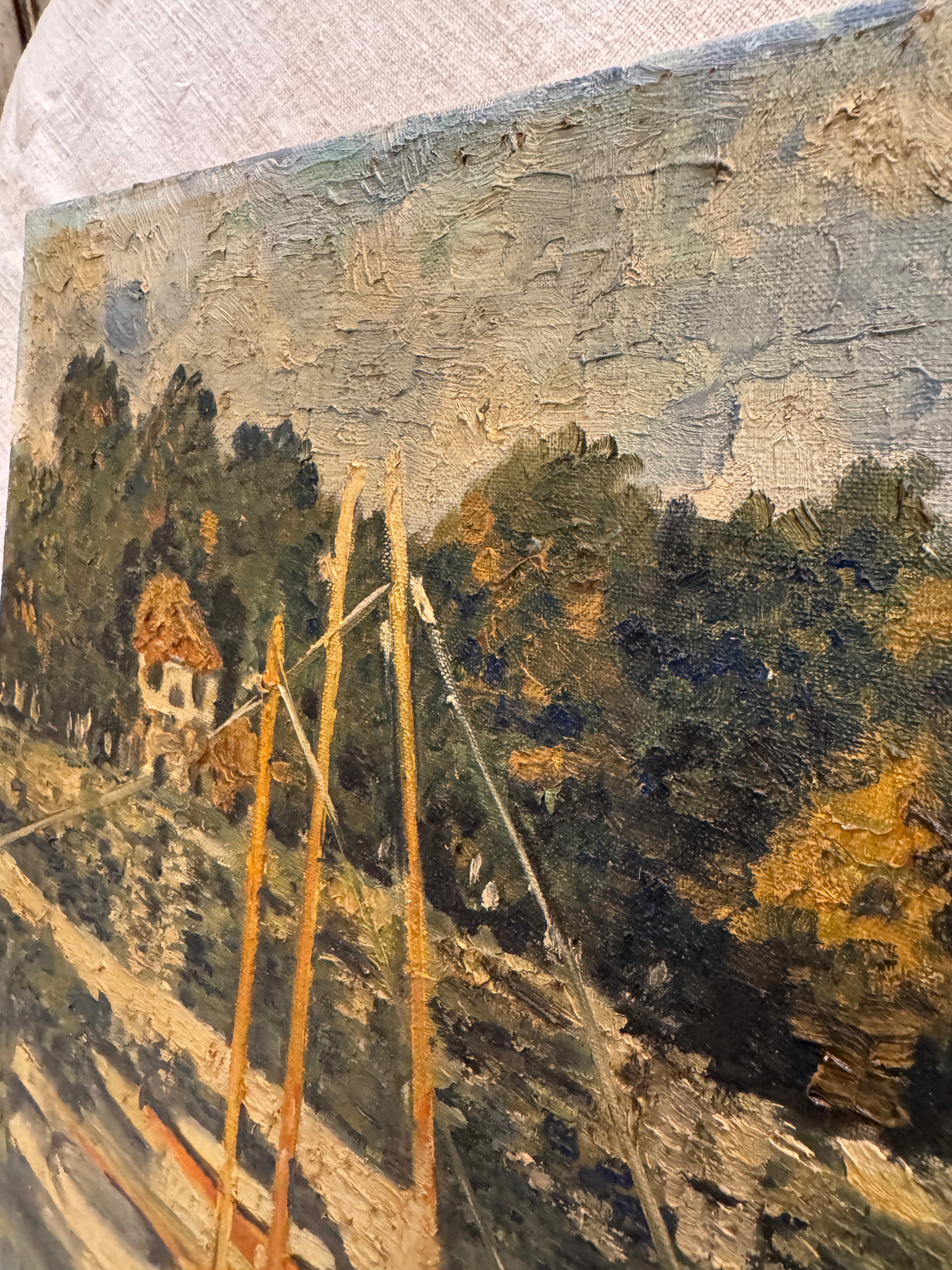 Antique French 1800s Oil Painting