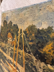 Antique French 1800s Oil Painting