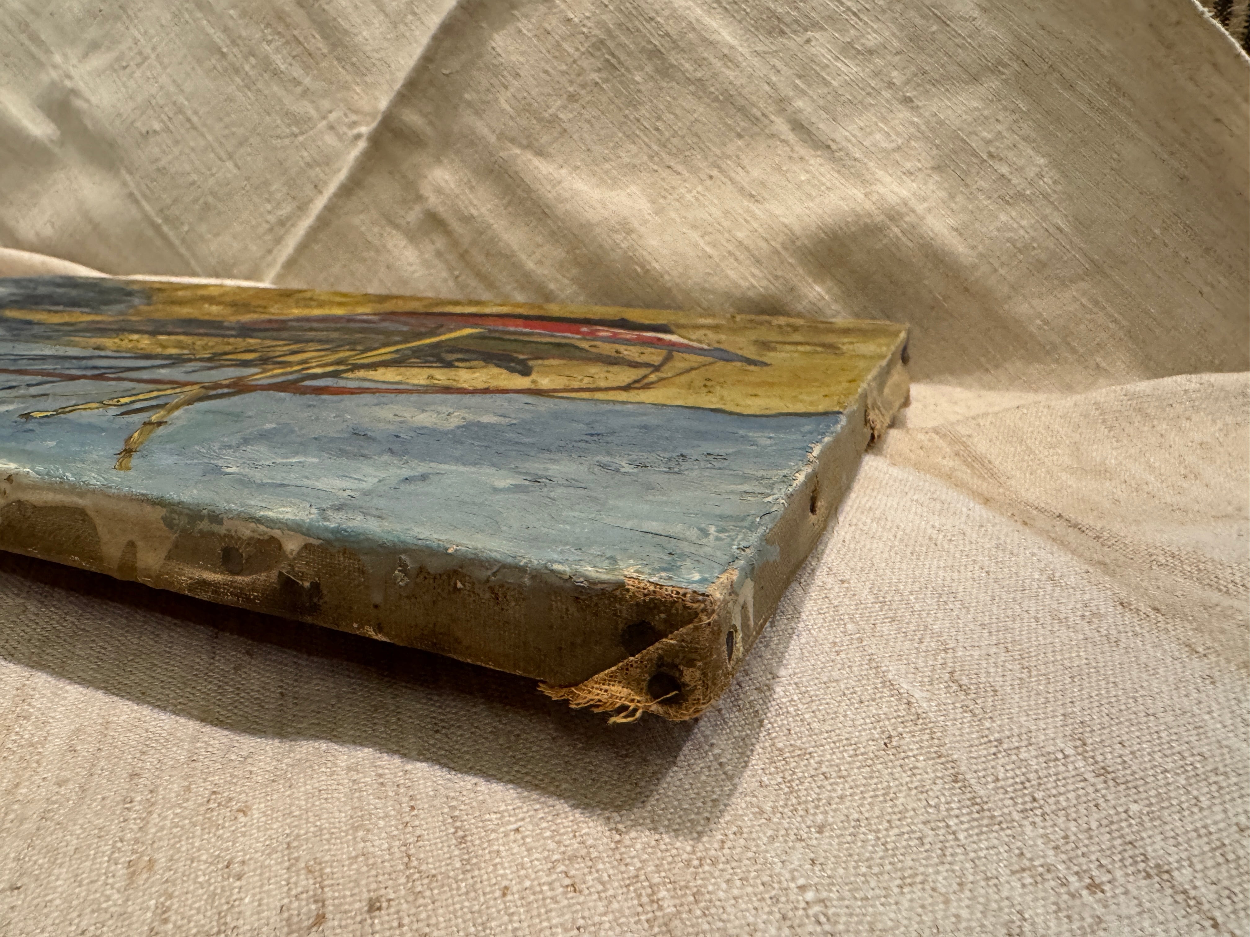 Original Antique French Nautical Oil Painting