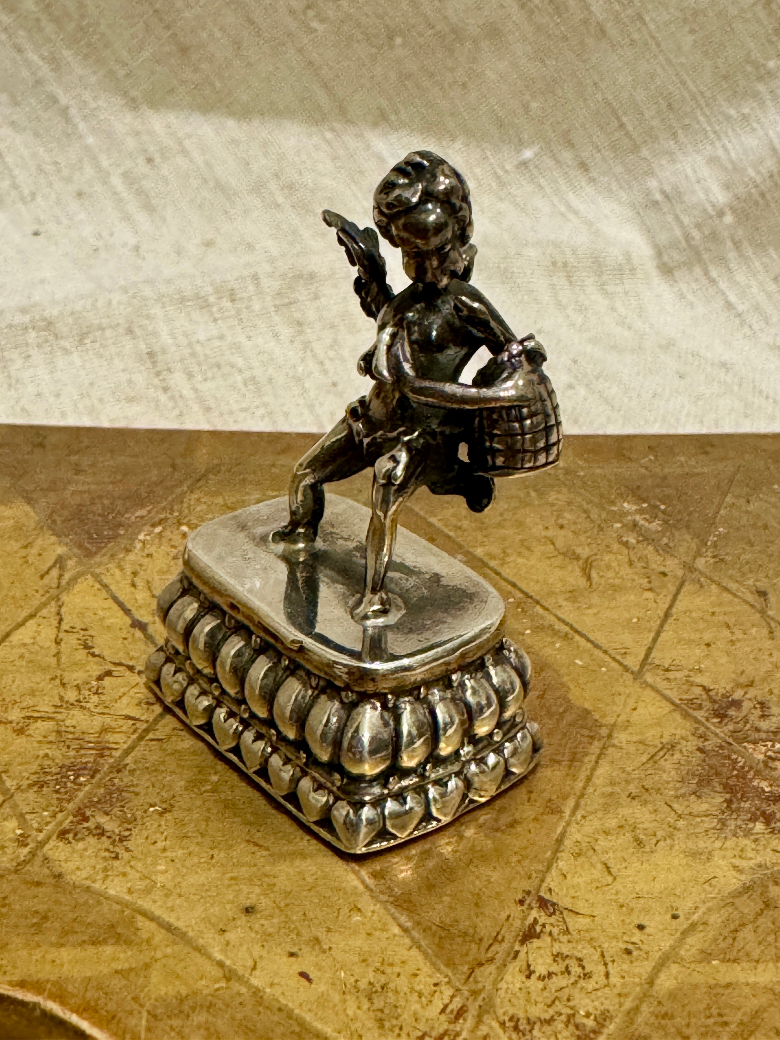 Antique Silver Cherub Wax Seal Stamp