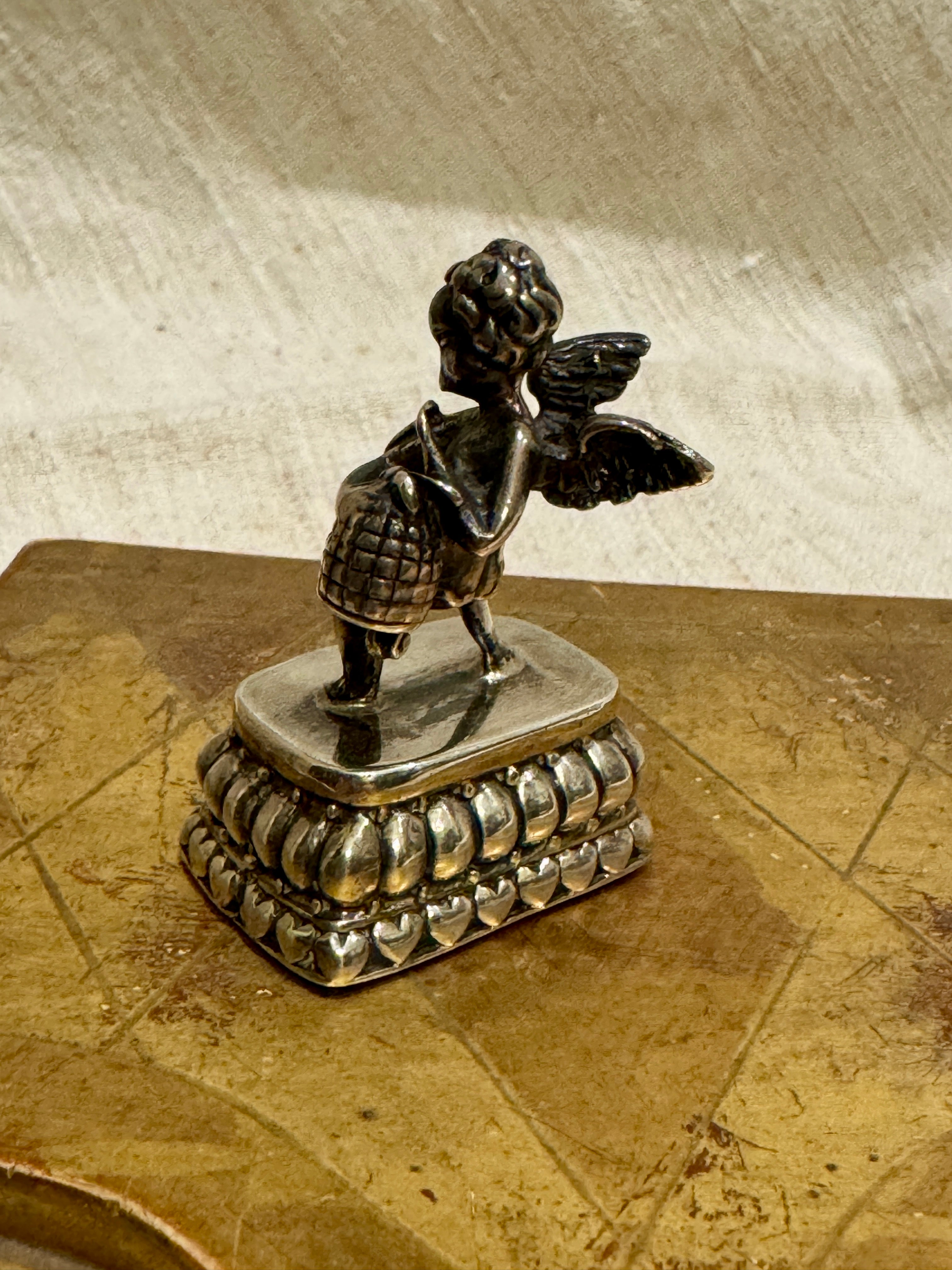 Antique Silver Cherub Wax Seal Stamp