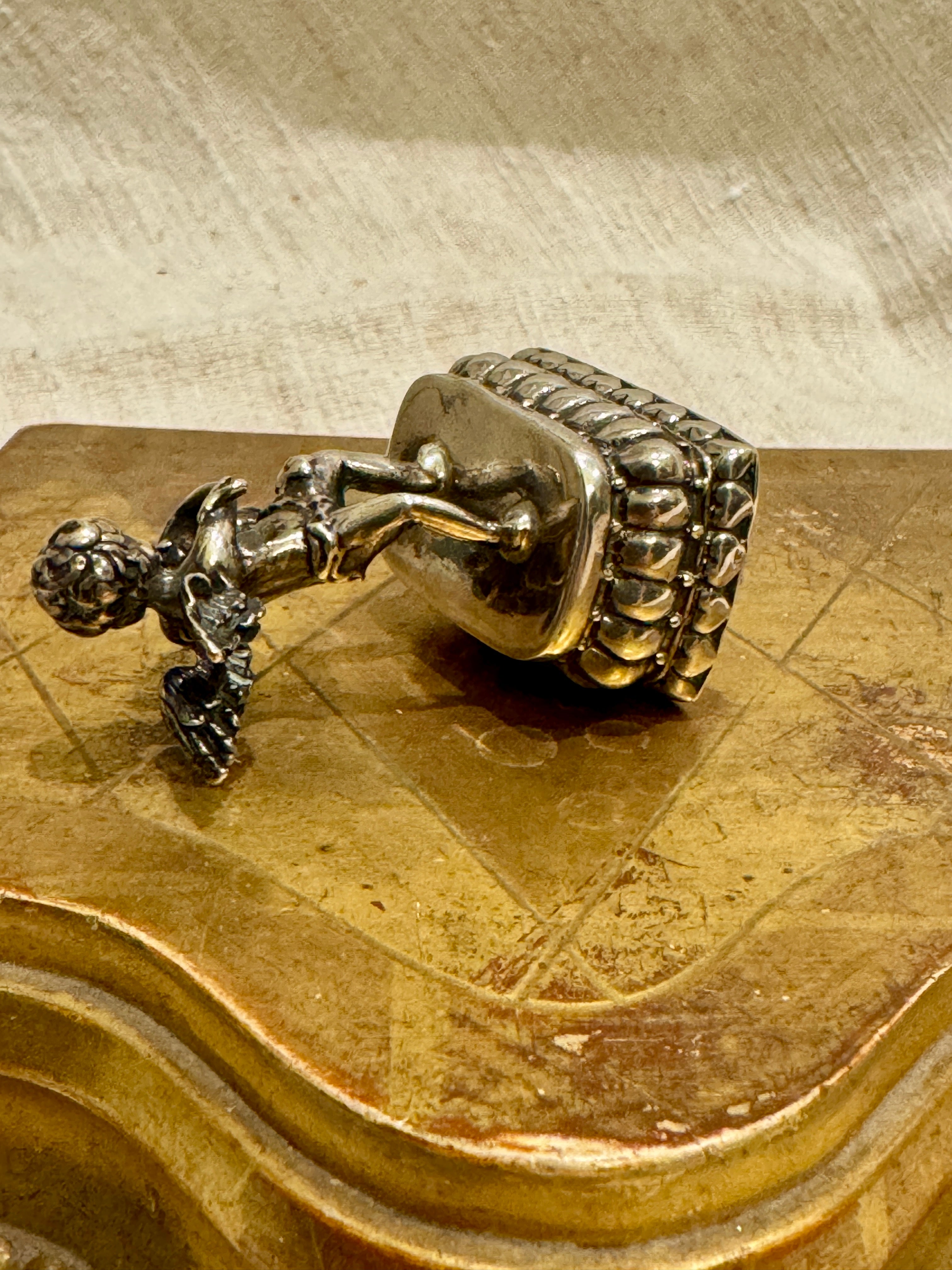 Antique Silver Cherub Wax Seal Stamp