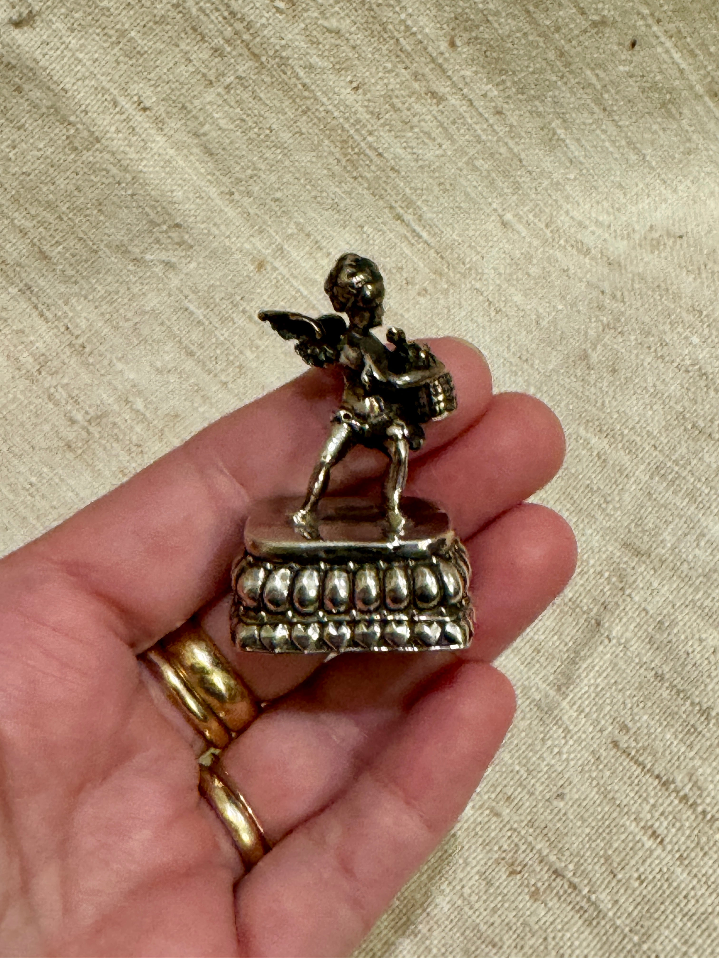 Antique Silver Cherub Wax Seal Stamp