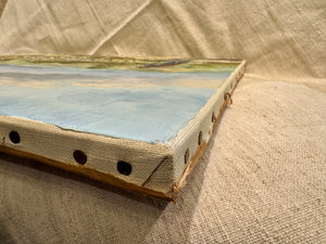 Original Antique French Beach & Sailboat Oil Painting