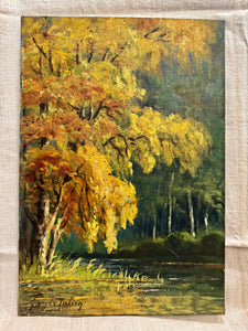 Vintage French Landscape Oil Painting