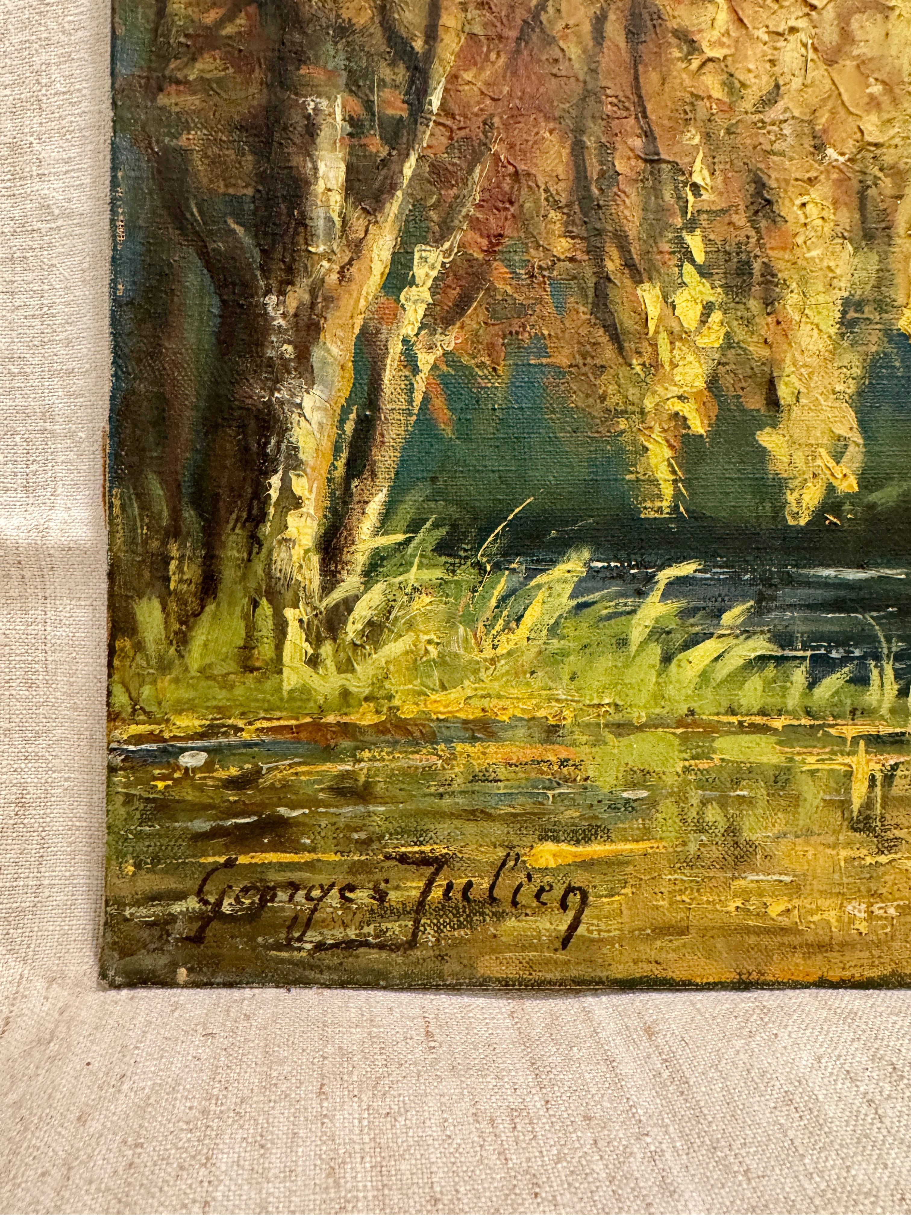 Vintage French Landscape Oil Painting