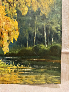 Vintage French Landscape Oil Painting