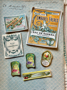 Antique Original French Perfume Labels - S
