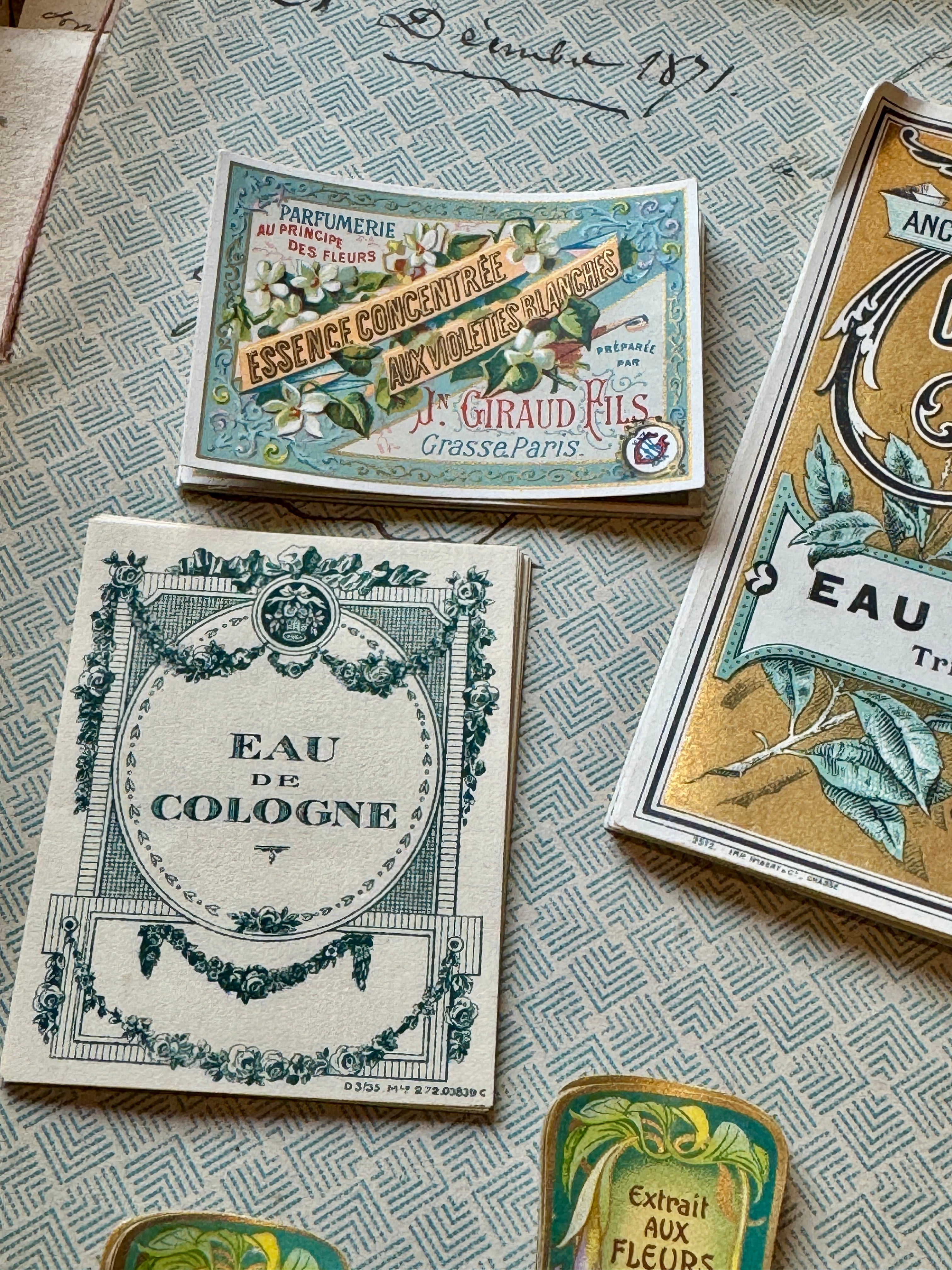 Antique Original French Perfume Labels - S