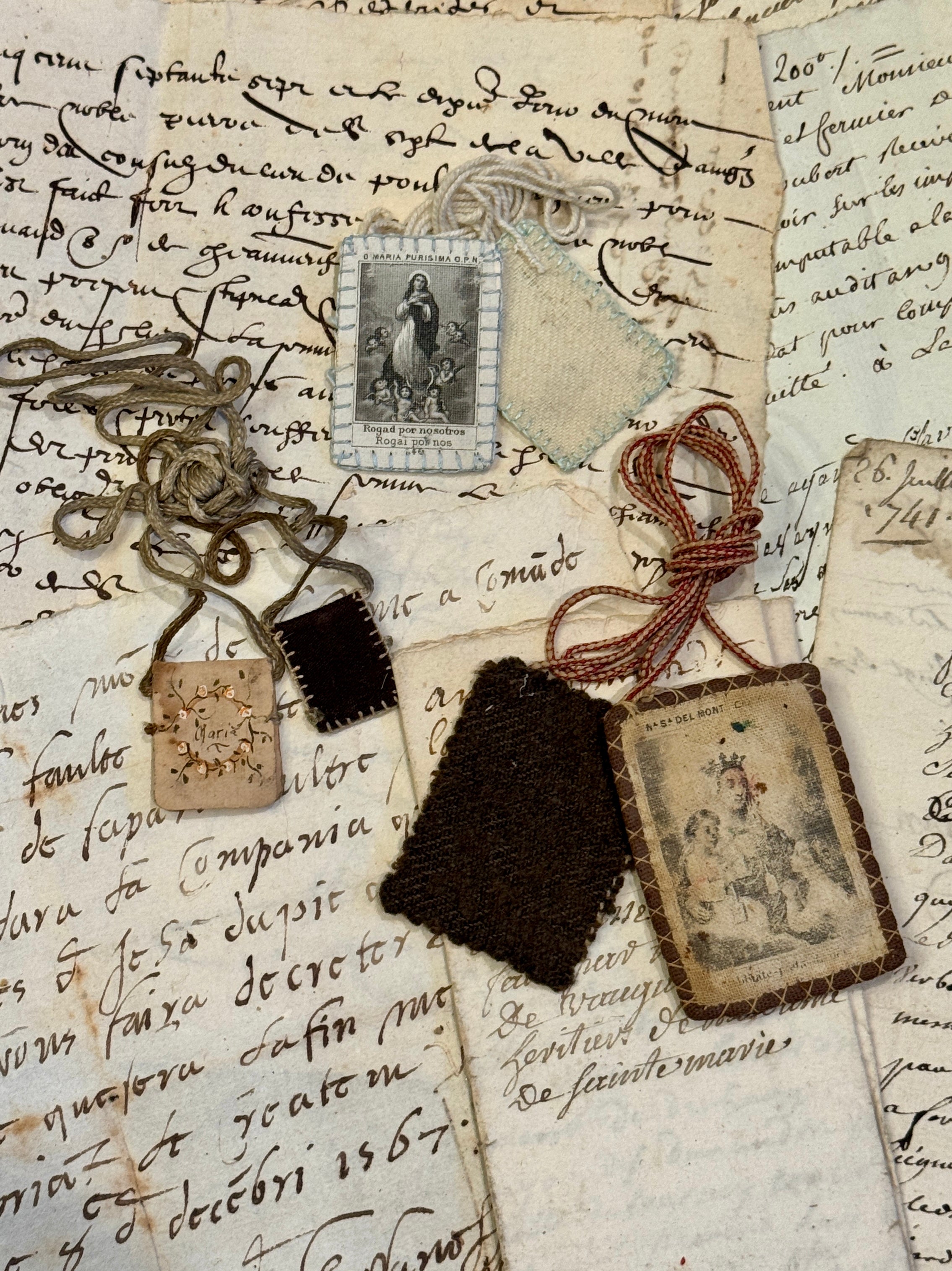 Antique Scapulars from France, Italy, and Spain
