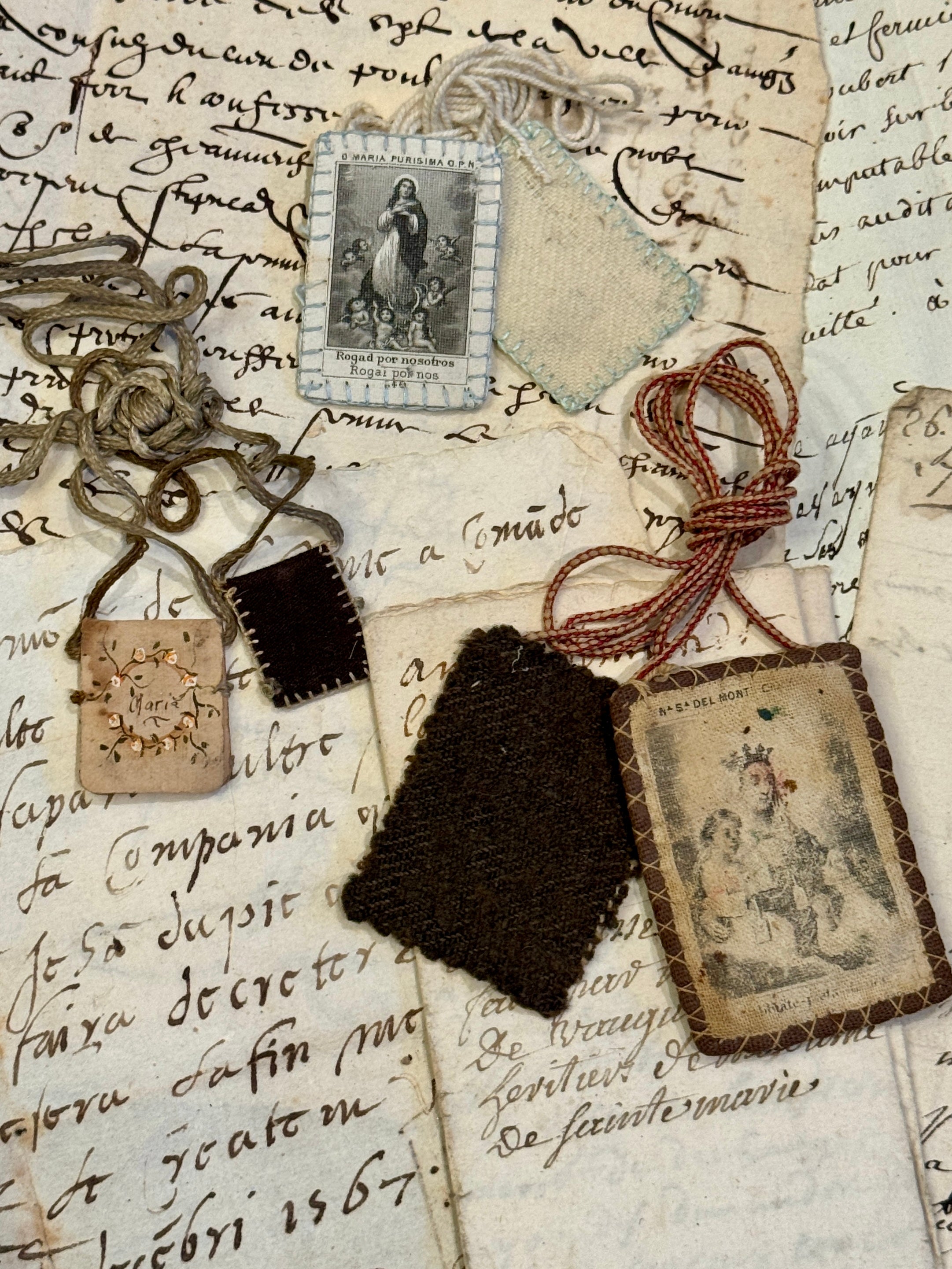 Antique Scapulars from France, Italy, and Spain