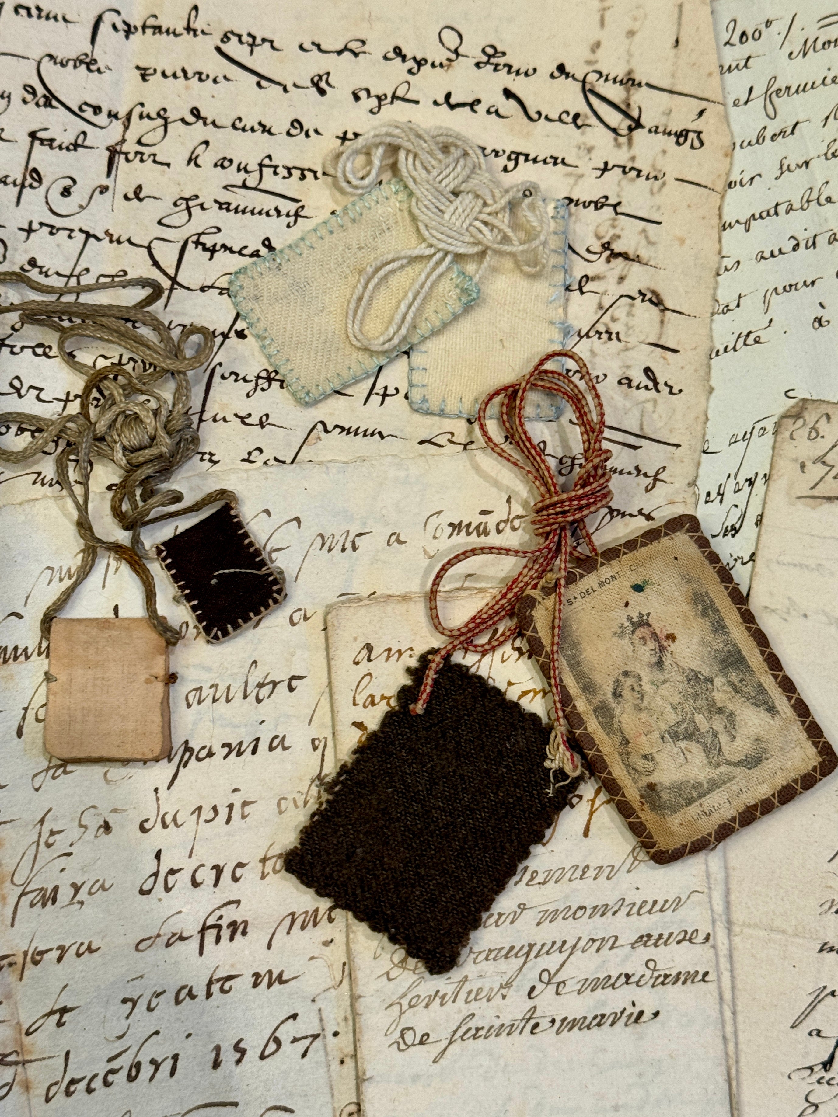 Antique Scapulars from France, Italy, and Spain