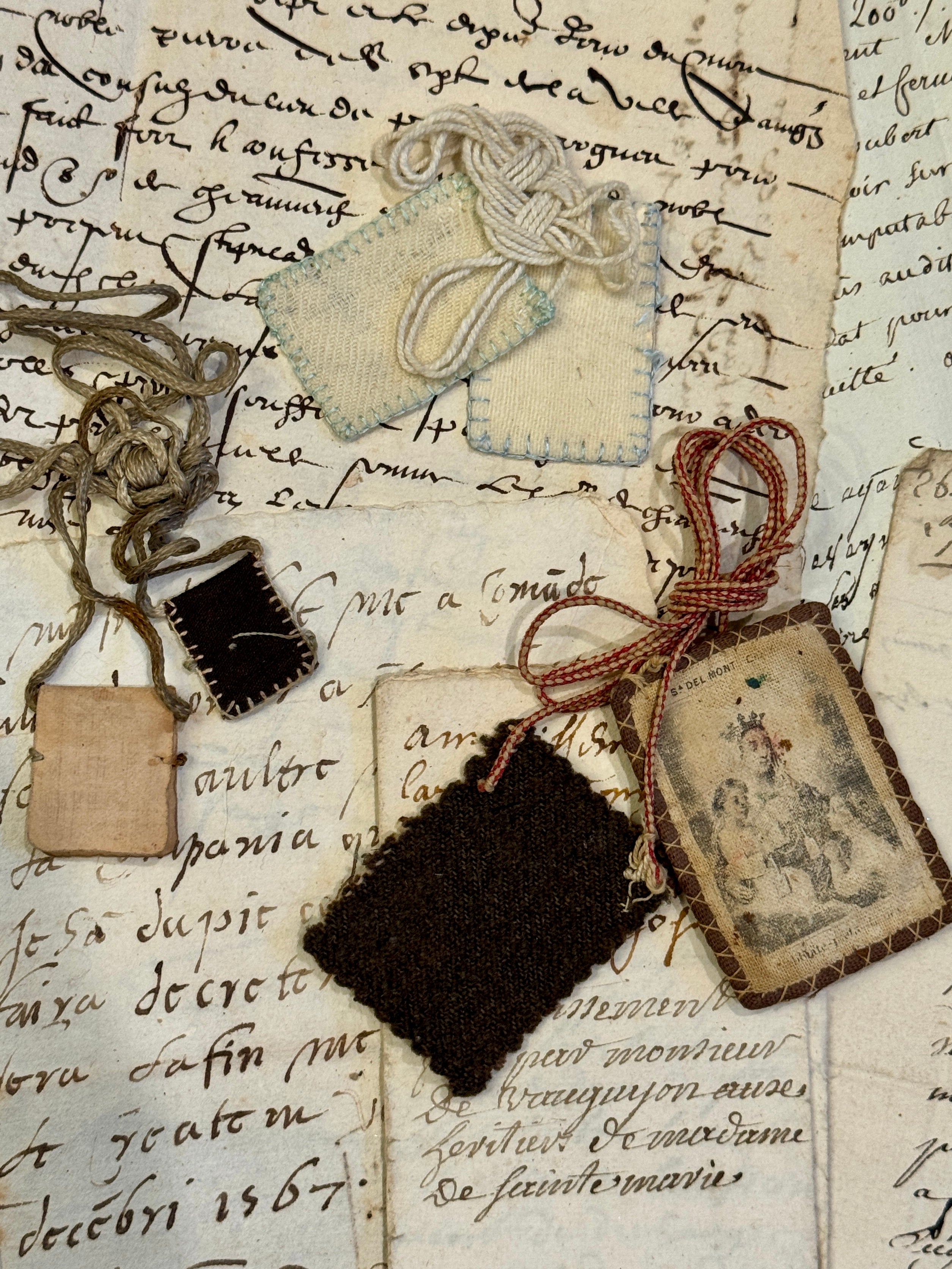 Antique Scapulars from France, Italy, and Spain