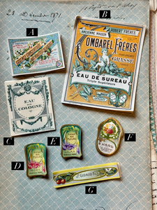Antique Original French Perfume Labels - S