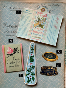 Antique Original French Perfume Labels - T