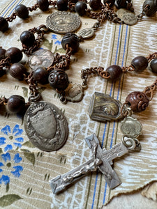 Antique French Rosary with Assorted Medals