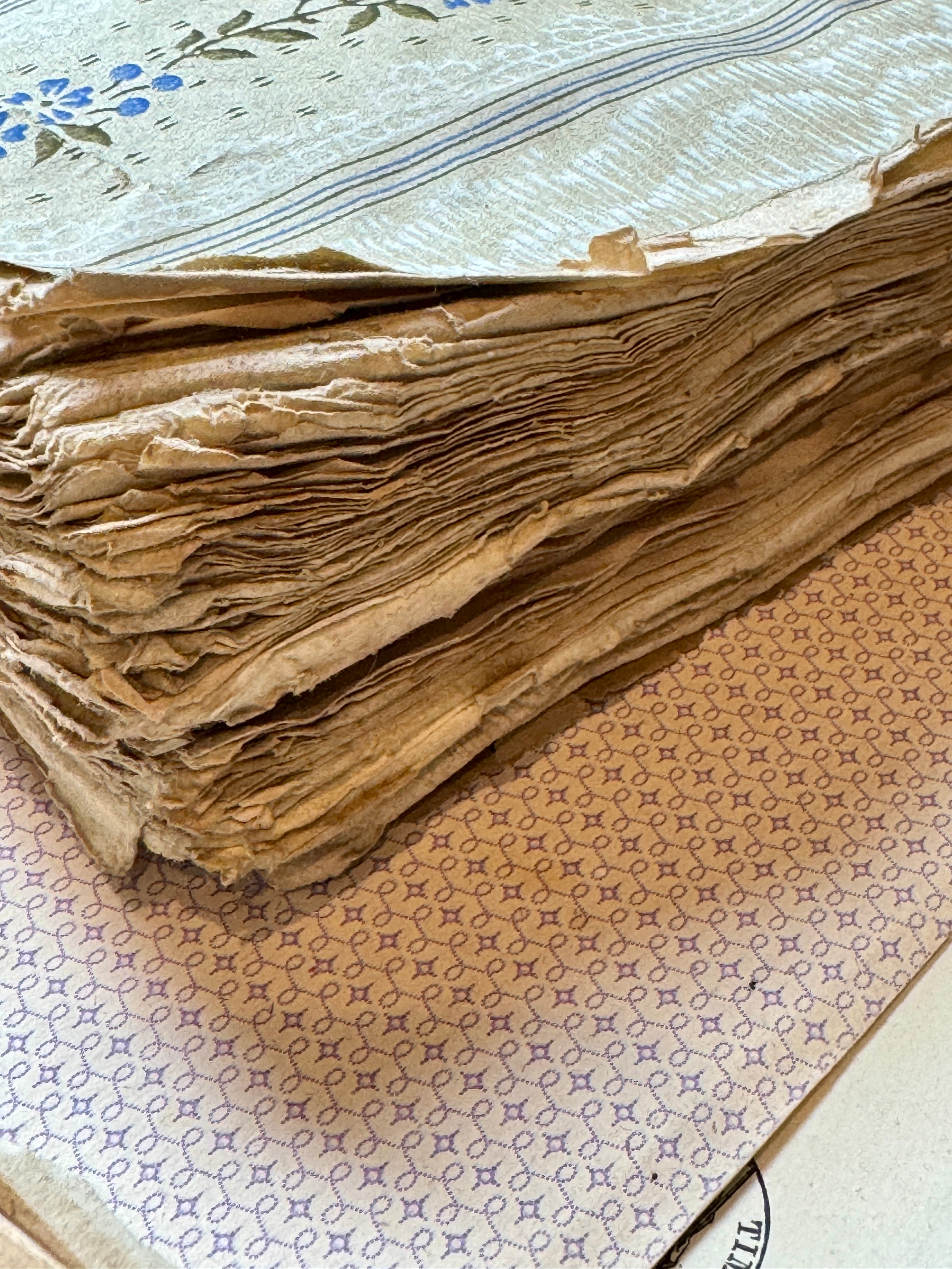 RESERVED - Large Antique French 1700s Deckled Edge Book