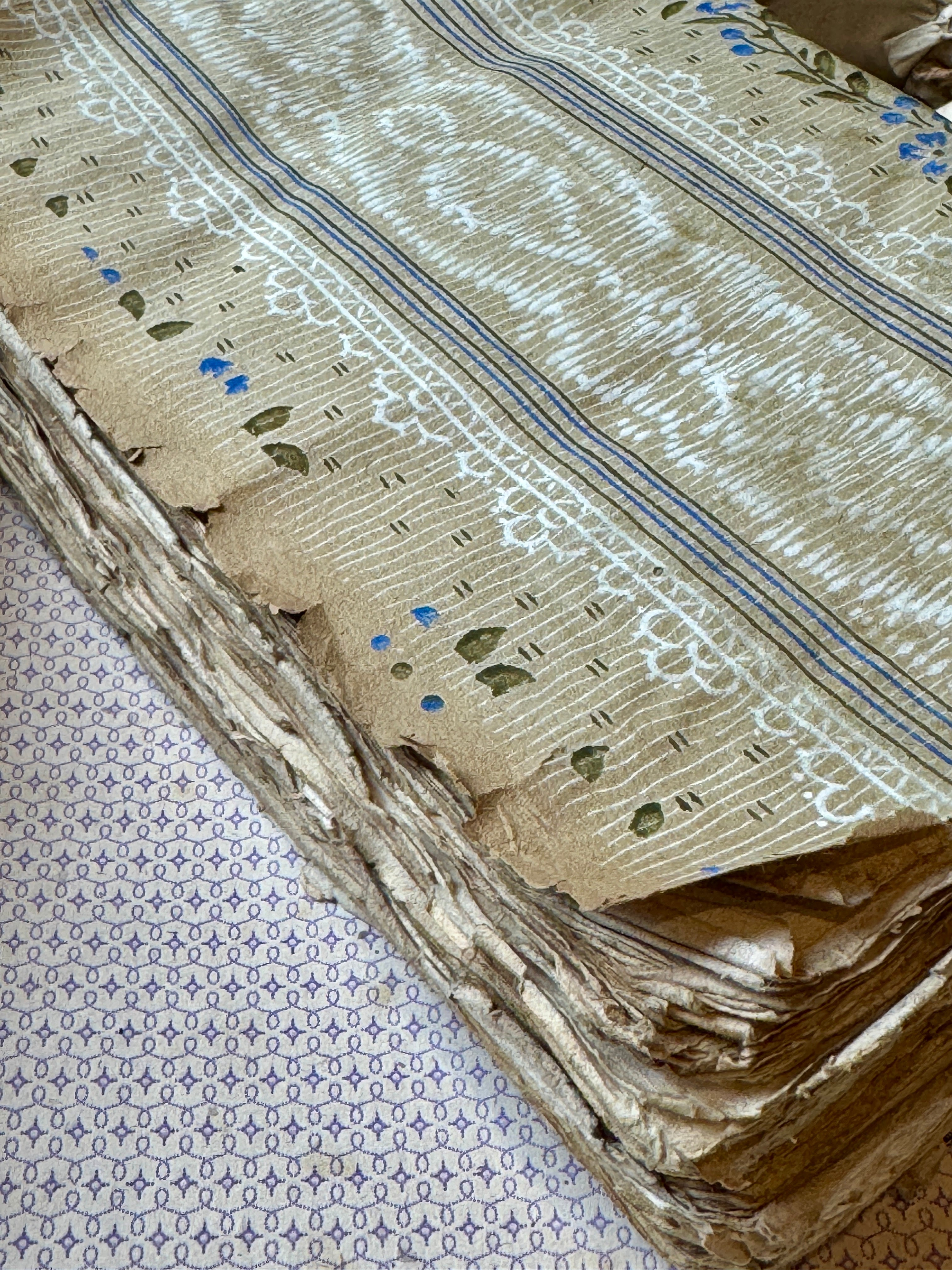 RESERVED - Large Antique French 1700s Deckled Edge Book