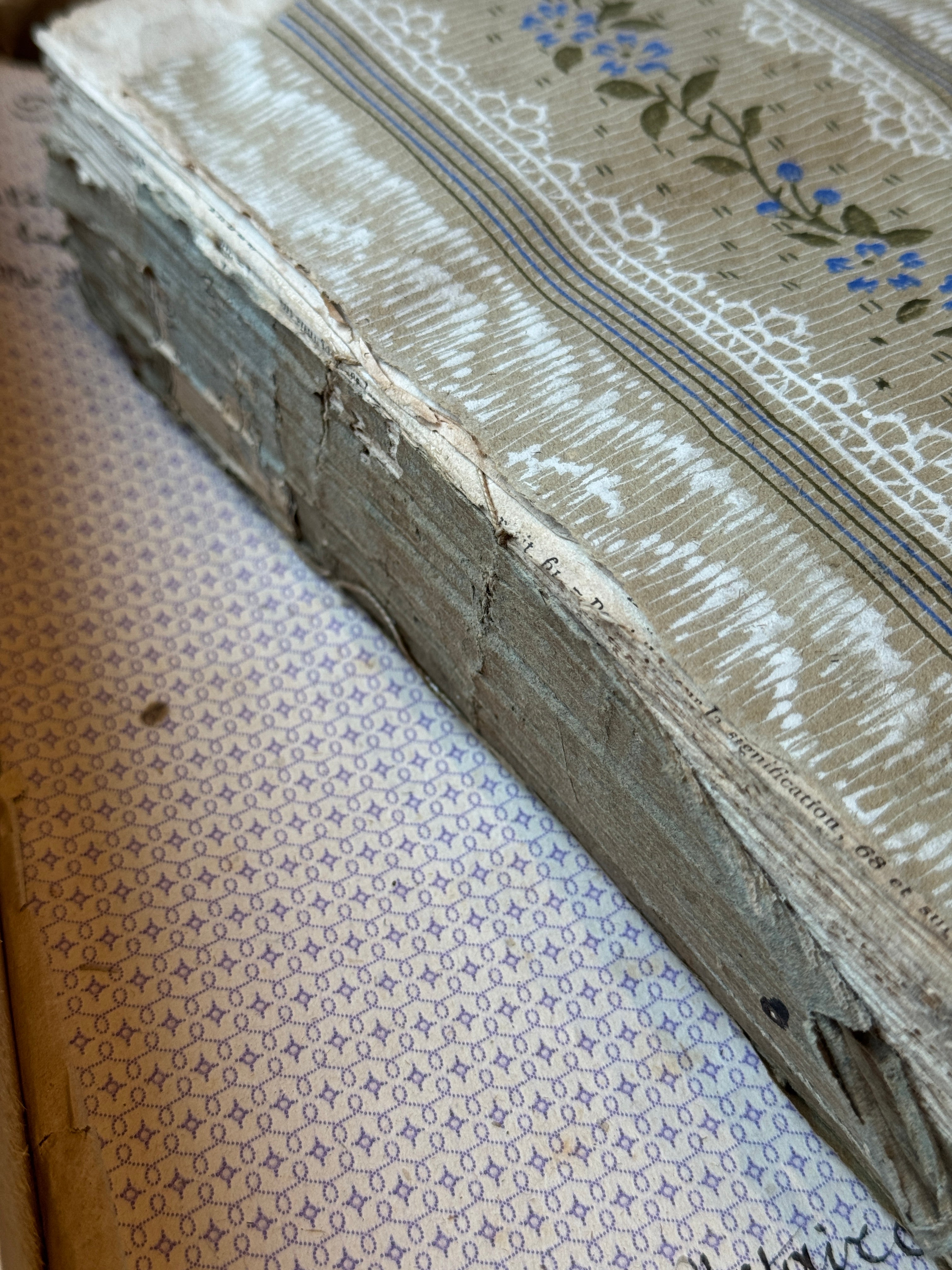 RESERVED - Large Antique French 1700s Deckled Edge Book